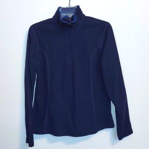 Lands End Quarter Zip Fleece Top Long Sleeve Size 10/12 Blue